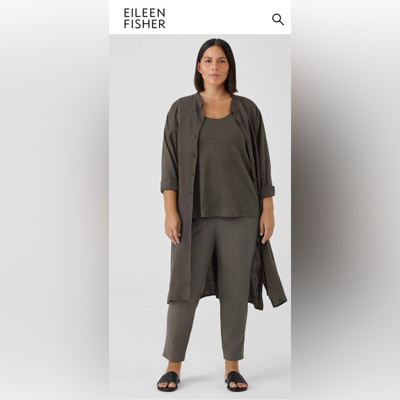EILEEN‎ FISHER Women's Stretch Crepe Slim Ankle Pant Grove Brown XXS Small - Picture 2 of 16